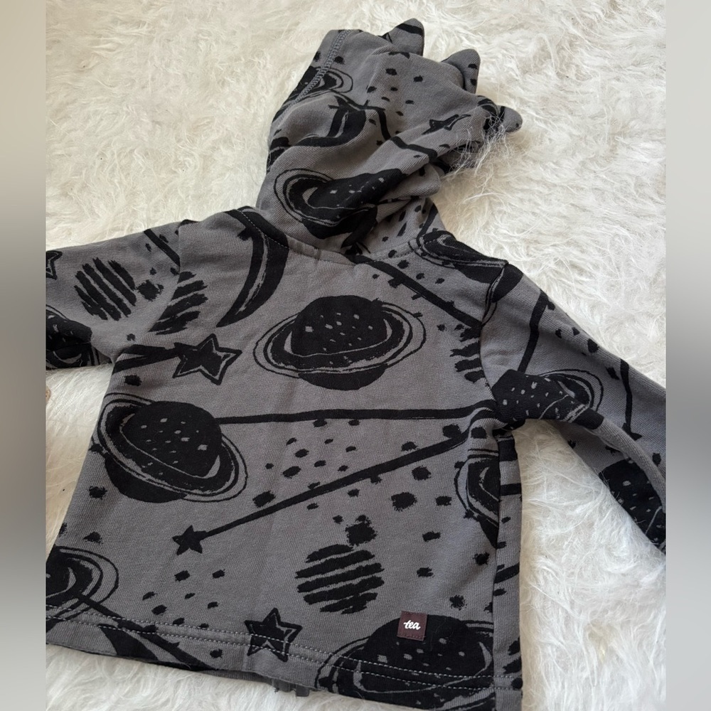 Tea Collection Gray and Black Planet Hoodie - Picture 3 of 3